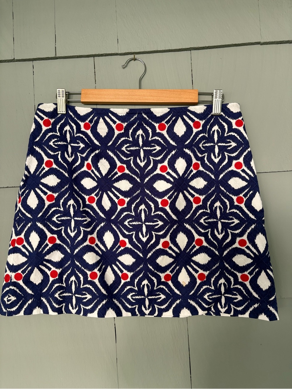 Vintage Vineyard Vines Whale Tale Navy, White & Red Geometric Mini Skirt